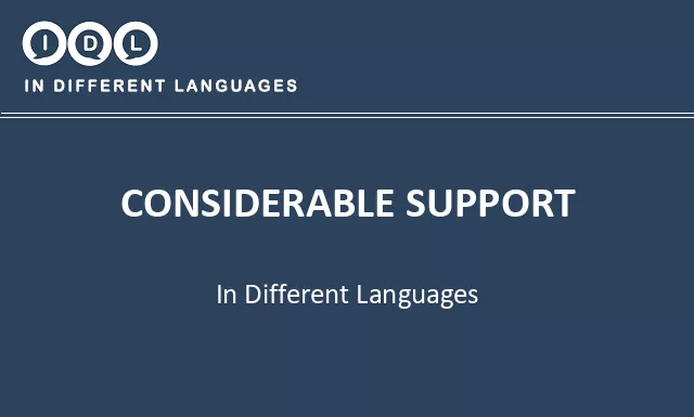 Considerable support in Different Languages - Image