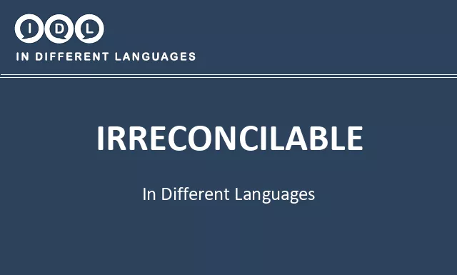 Irreconcilable in Different Languages - Image