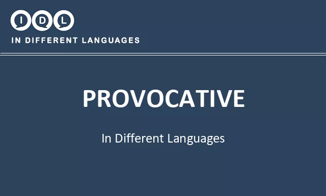 Provocative in Different Languages - Image