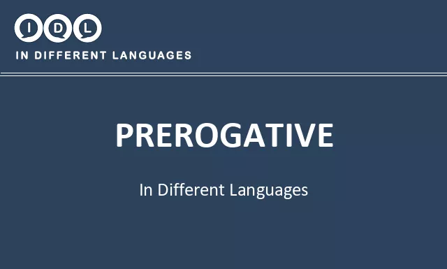 Prerogative in Different Languages - Image