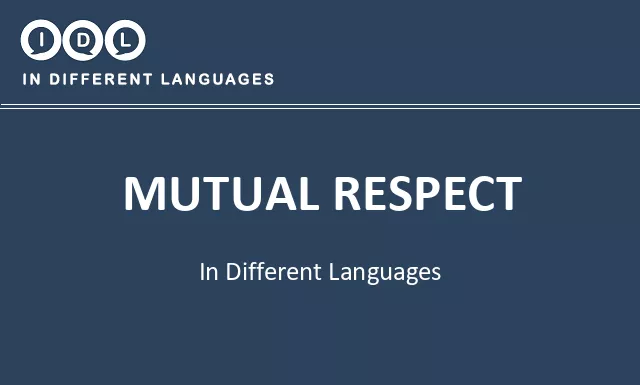 Mutual respect in Different Languages - Image