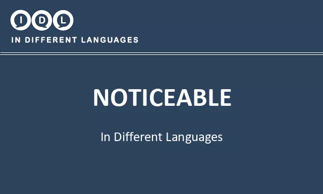 Noticeable in Different Languages - Image