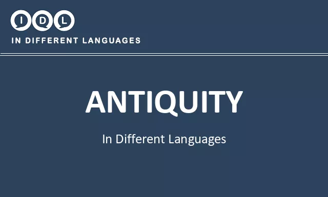 Antiquity in Different Languages - Image