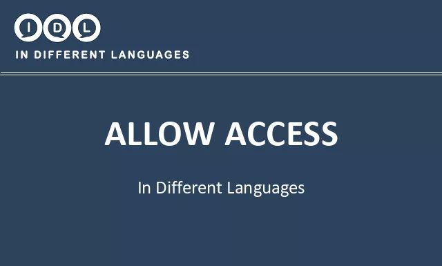 Allow access in Different Languages - Image
