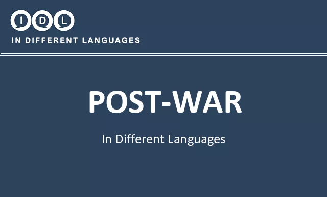 Post-war in Different Languages - Image