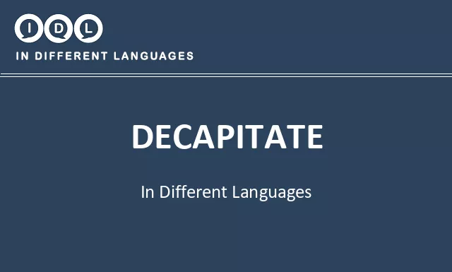 Decapitate in Different Languages - Image