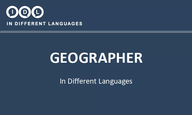 Geographer in Different Languages - Image