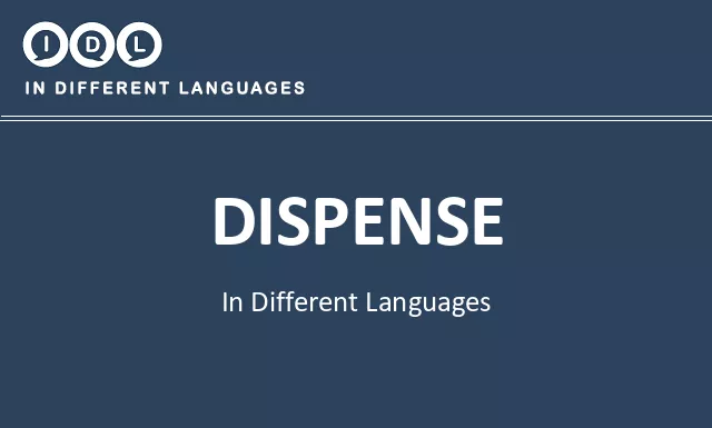 Dispense in Different Languages - Image