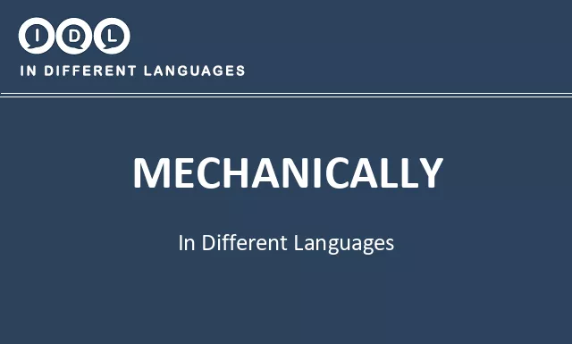 Mechanically in Different Languages - Image