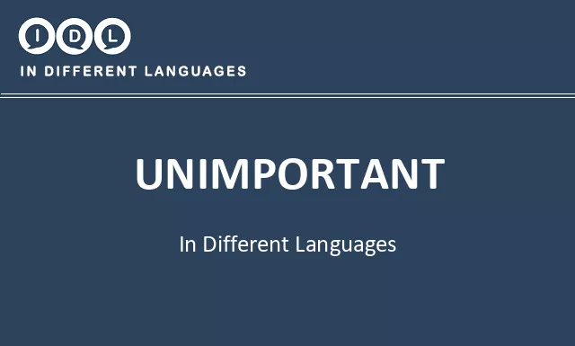 Unimportant in Different Languages - Image
