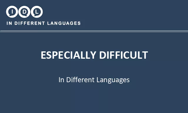 Especially difficult in Different Languages - Image