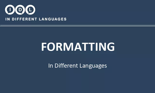 Formatting in Different Languages - Image