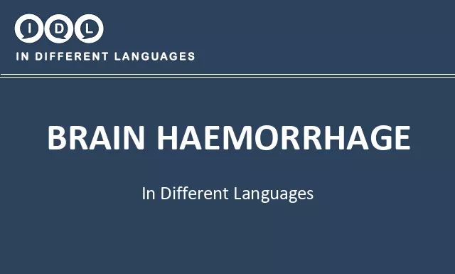 Brain haemorrhage in Different Languages - Image