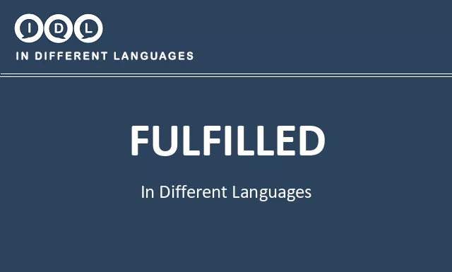 Fulfilled in Different Languages - Image