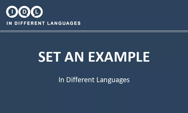 Set an example in Different Languages - Image