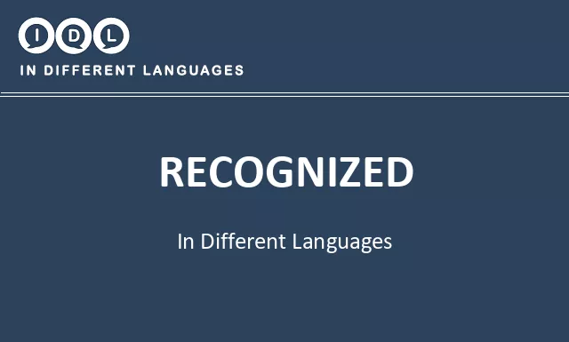 Recognized in Different Languages - Image