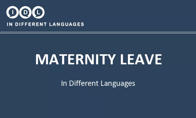 Maternity leave in Different Languages - Image
