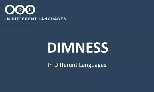 Dimness in Different Languages - Image