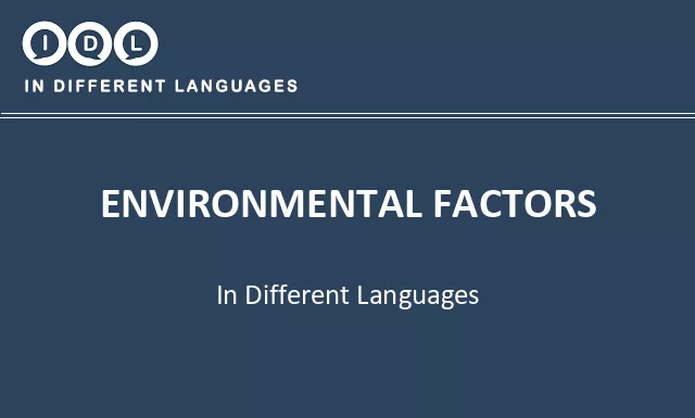 Environmental factors in Different Languages - Image