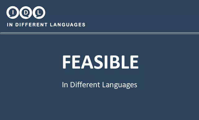 Feasible in Different Languages - Image
