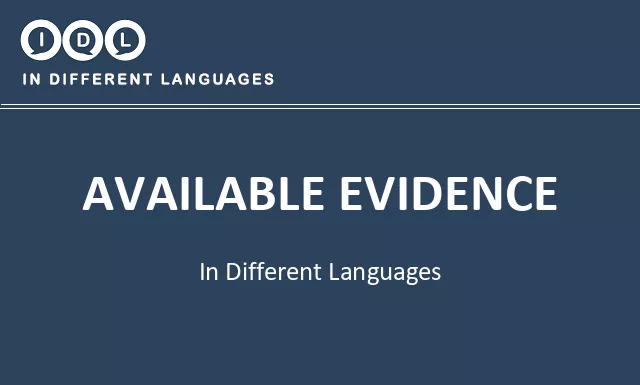 Available evidence in Different Languages - Image