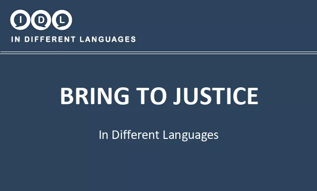 Bring to justice in Different Languages - Image