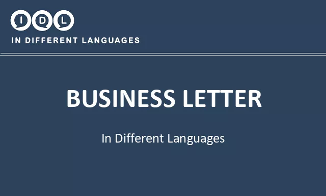 Business letter in Different Languages - Image