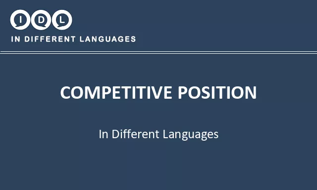 Competitive position in Different Languages - Image