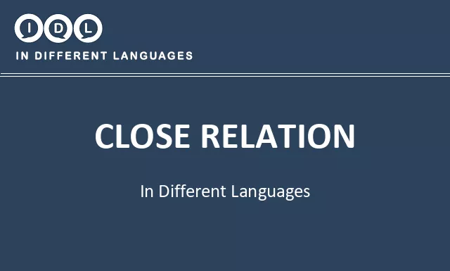 Close relation in Different Languages - Image