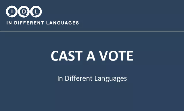 Cast a vote in Different Languages - Image