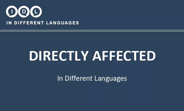 Directly affected in Different Languages - Image