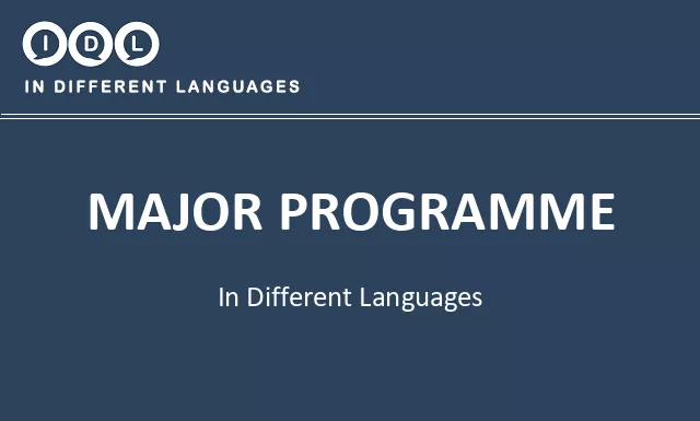 Major programme in Different Languages - Image