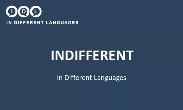 Indifferent in Different Languages - Image