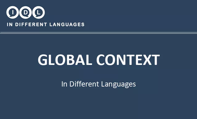 Global context in Different Languages - Image