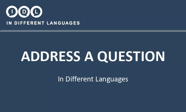 Address a question in Different Languages - Image