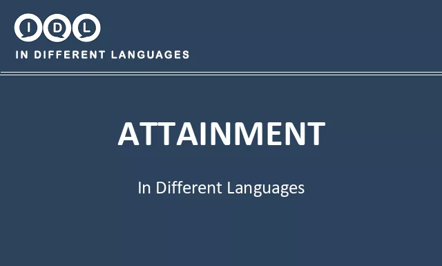 Attainment in Different Languages - Image