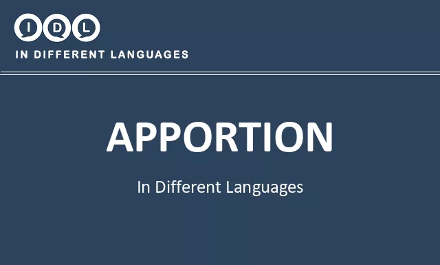 Apportion in Different Languages - Image