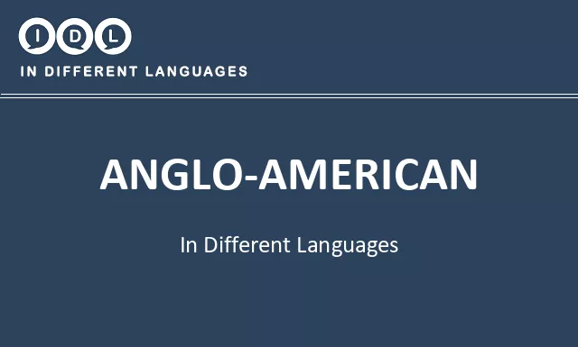 Anglo-american in Different Languages - Image