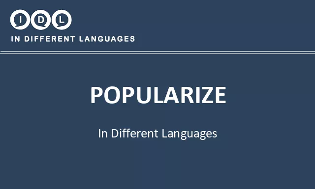 Popularize in Different Languages - Image