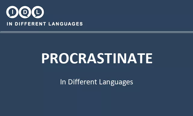 Procrastinate in Different Languages - Image