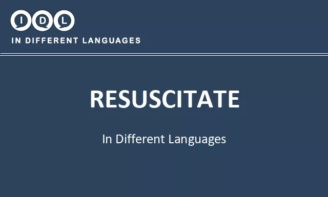 Resuscitate in Different Languages - Image