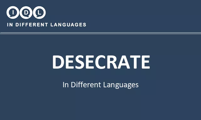 Desecrate in Different Languages - Image