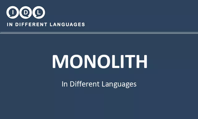 Monolith in Different Languages - Image