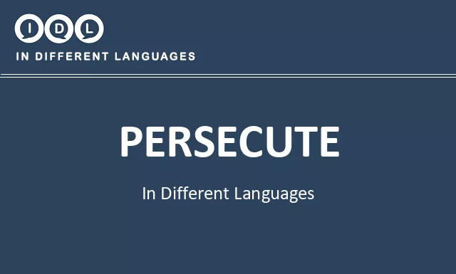 Persecute in Different Languages - Image