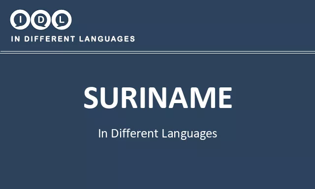 Suriname in Different Languages - Image