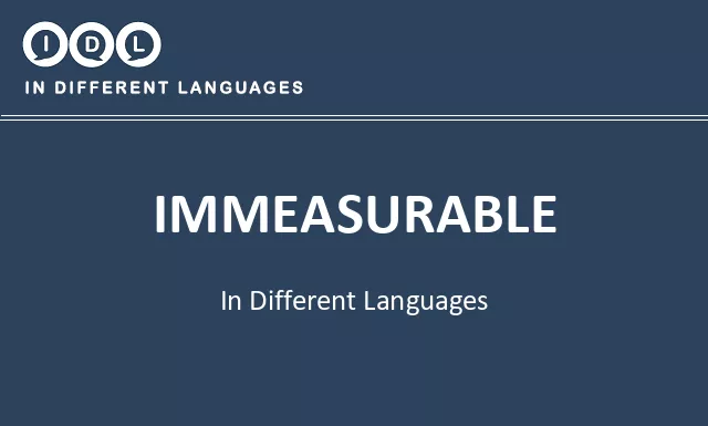 Immeasurable in Different Languages - Image