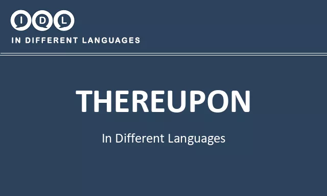 Thereupon in Different Languages - Image