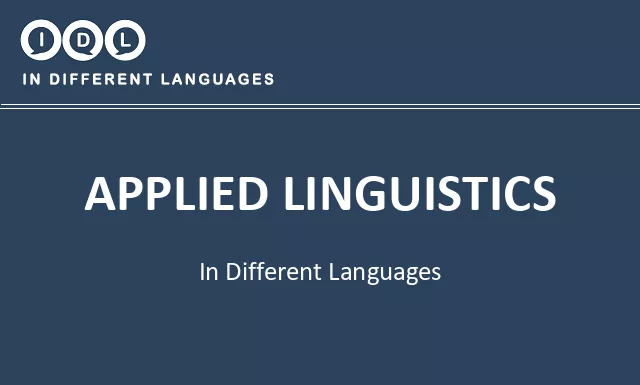 Applied linguistics in Different Languages - Image