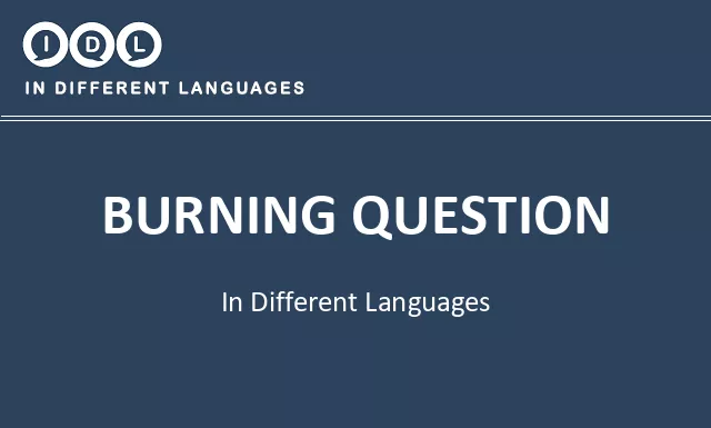 Burning question in Different Languages - Image