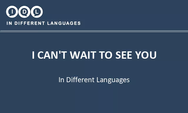 I can't wait to see you in Different Languages - Image